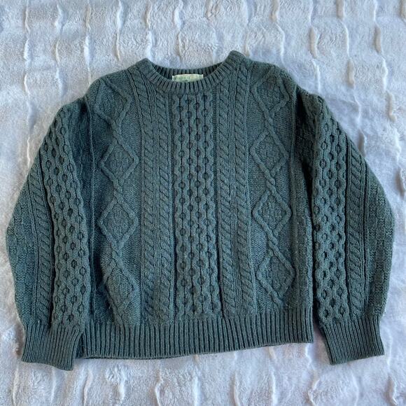 🔥Vintage Shade Of Aran Ireland Pure New Merino Wool Classic Fisherman Sweater S - Picture 5 of 15